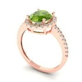 thumbnail image 2 of 2.27 ct Oval Cut Natural Peridot Solitaire with Simulated Diamond Accents 18K Rose Gold Womens Engagement Ring, 2 of 5