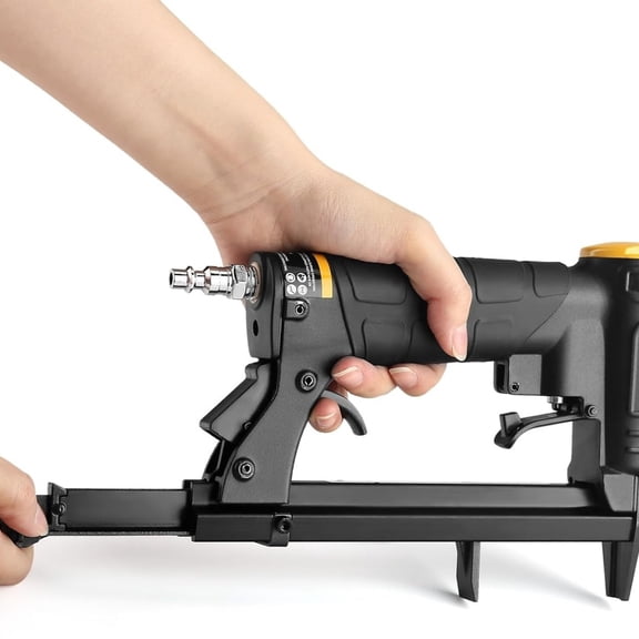 3/8-Inch Crown Pneumatic Upholstery Stapler, Air Stapler Kit, with 6000 Staples, 1/4-Inch to 5/8-Inch