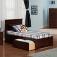 thumbnail image 2 of Leo & Lacey Madison Twin Wood Platform Bed & Storage Drawers in Walnut, 2 of 4