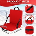 thumbnail image 3 of Outdoor Chair Cushion, Back Storage Pocket Oxford Cloth Red Increase Force Surface Foldable Stadium Seat Cushion for Basketball Court for Park, 3 of 8