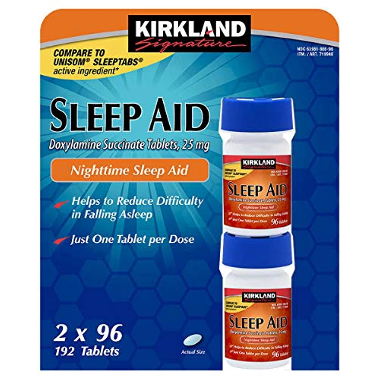 KS Sleep Aid 25 mg - 96 Tablets (Pack of 4)