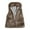 Coffee, variant on Honeeladyy Women's Faux Fur Vest Winter Short Waistcoat Fluffy Sleeveless Jacket Black XXL