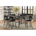 thumbnail image 5 of Black Faux Leather Upholstered Counter Height Chairs Set of 6 Dark Gray Metal Frame Dining Furniture, 5 of 5