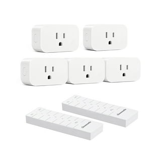 Fosmon Wireless Remote Control Electrical Outlet Switch (5 Pack + 2  Remotes) -ETL Listed, (15A, 125V 1800W) Remote Light Switch Outlet Plug for  Lamp