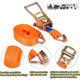 thumbnail image 4 of CHUANK 4 Pcs Sangles à Cliquet Robustes pour Moto, Sangles d'Arrimage 2 Po X 20 Pi, Ensemble de Sangles à Cliquet Robustes 4500 Lb. Sangles de Moto Sangles d'Arrimage Cargo (Orange), 4 of 7