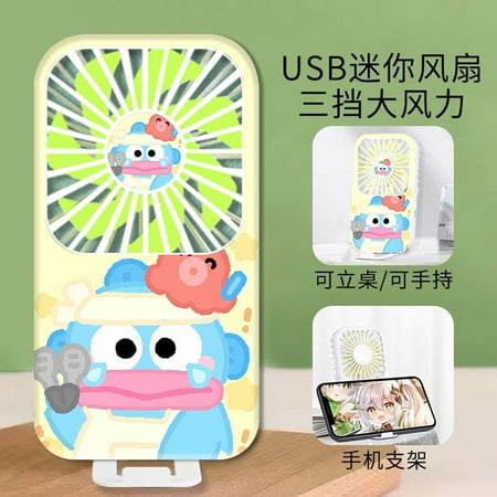 

Kawaii Sanrio Hello Kitty Badtz Maru Hanyodon Fan Handheld Portable Usb Charge Small Fan Anime Figure Cute Cartoon Birthday Gift