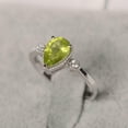 thumbnail image 2 of HeartsAndYou 1.6ct Natural Green Peridot & Diamond Ring Milgrain Trilogy 14k SOLID White Gold, 2 of 8
