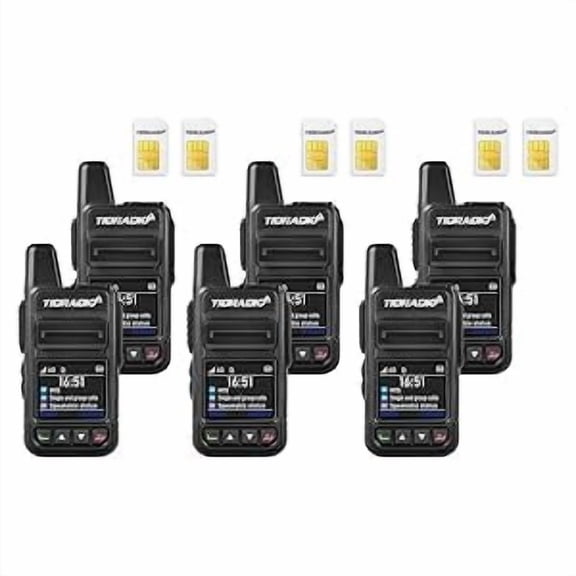 TIDRADIO Walkie Talkies TD-M15 Global Unlimited Range Two Way Radio 4G POC Radio with 1 Year Sim Card, Long Range Radpid Walkie Talkie 5000 Miles for Home, Business, 6Pack