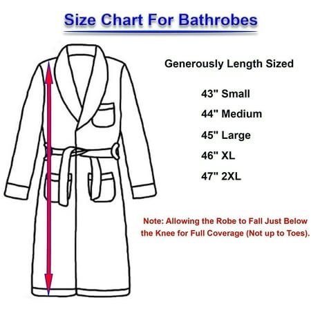 Men's Pure Cotton Terry Cloth Bathrobe – Thick, Absorbent, Shawl Collar With Pockets, One Size Fits Most