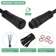 thumbnail image 2 of Uxcell 5-Set Conector Eléctrico a Prueba de Agua, Cable de 3 Pines de 7.9 In/20 cm con Conectores Macho y Hembra IP67 para Luces de Tira LED [Negro], 2 of 7