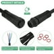 thumbnail image 2 of Uxcell 5-Set Conector Eléctrico a Prueba de Agua, Cable de 3 Pines de 7.9 In/20 cm con Conectores Macho y Hembra IP67 para Luces de Tira LED [Negro], 2 of 7