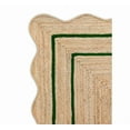 thumbnail image 3 of Wave Scalloped Natural Jute Rug, Handmade Boho Farmhouse Braided Eco-Friendly Indoor Carpet for Living Room, Bedroom, Hallway, Green, 4 X 6 FT, 3 of 5