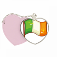 thumbnail image 1 of El brillo de la bandera nacional el día de San Patricio de Irlanda Bolsa de viaje Mirror maquillaje corazón rosa, 1 of 4