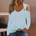 thumbnail image 3 of QIPOPIQ Women's Cold Shoulder Tops Short Sleeve V Neck T Shirts Basic Summer Tees Clearance, 3 of 6