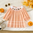 thumbnail image 2 of Jkety Toddler Halloween Dress Toddler Baby Girl Dresses for Girls Ruffle A-Line Little Baby Fall Winter Long Sleeve Holiday Dress(Orange,18-24 Months), 2 of 7
