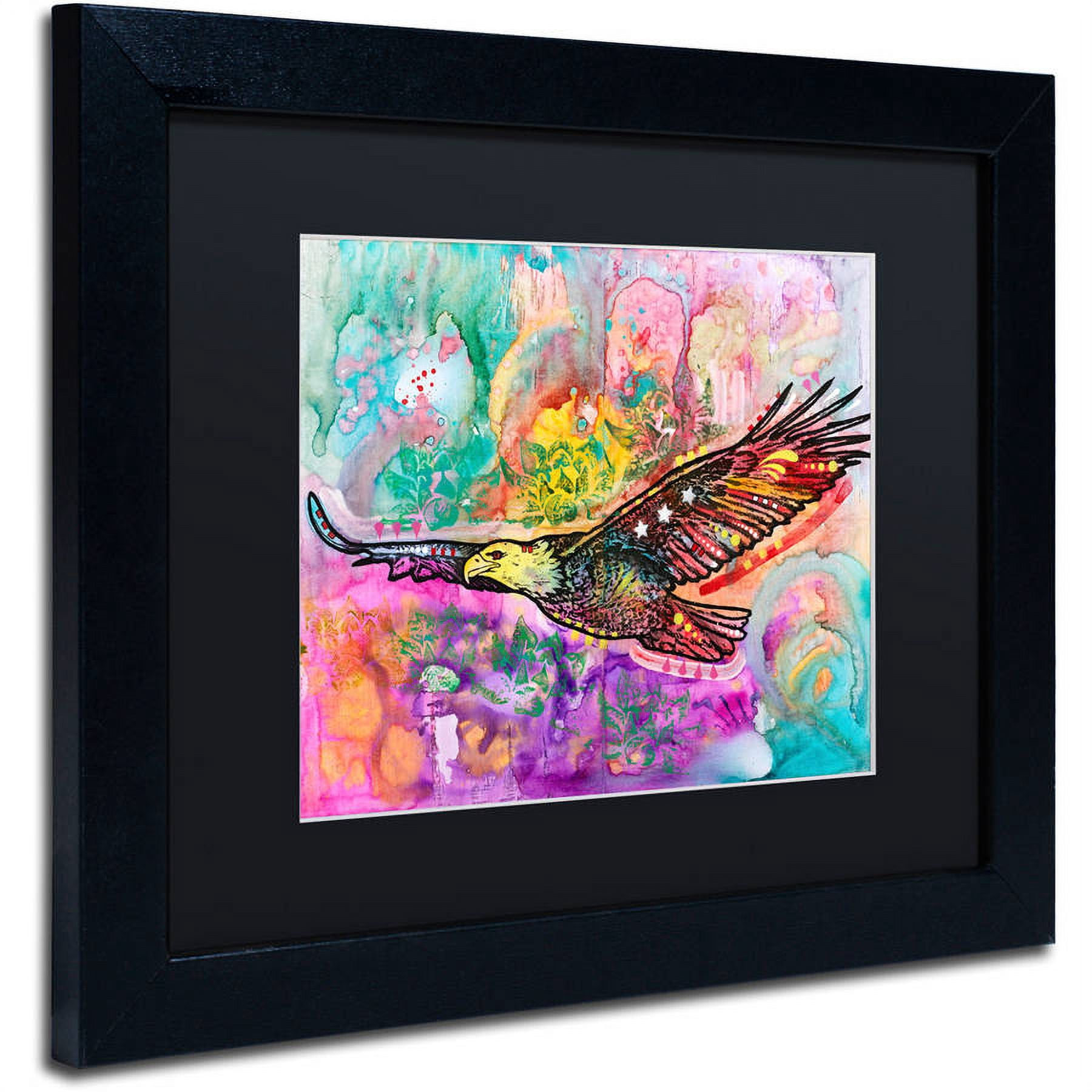Trademark Fine Art "Eagle" Canvas Art by Dean Russo, Black Matte, Black Frame