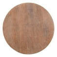 thumbnail image 3 of Drum Shape Wooden Coffee Table with Plank Design Base, Distressed Brown, 3 of 9