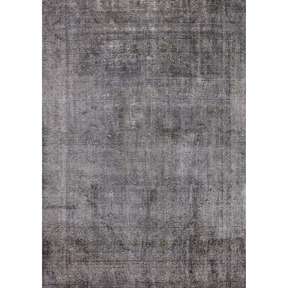 Ahgly Company Machine Washable Indoor Rectangle Industrial Modern Carbon Gray Area Rugs, 2' x 5'