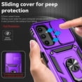 thumbnail image 3 of for Samsung Galaxy A24 Case with Slide Camera Cover HD Screen Protector [Military Grade 16ft. Drop Tested] Magnetic Ring Holder Kickstand Protective Phone Case for Samsung Galaxy A24, Purple, 3 of 16