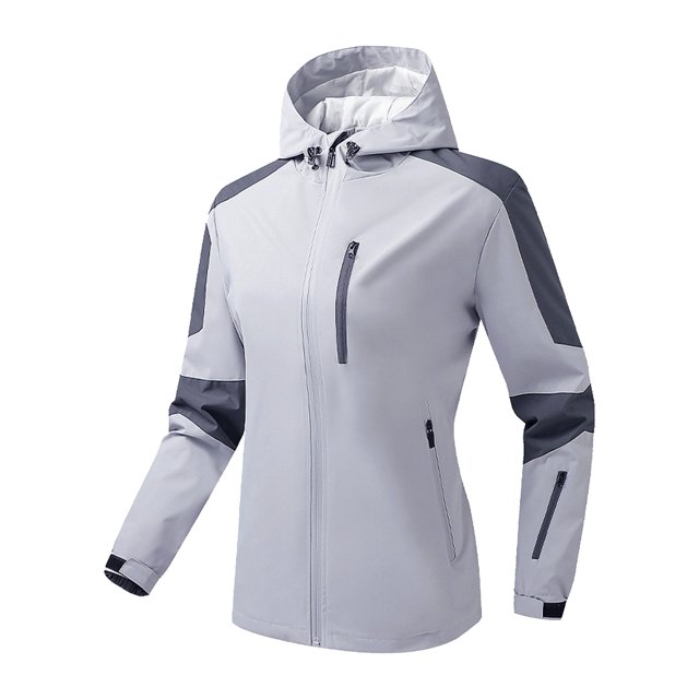 Gibobby Chaquetas de tartán elegante Color sólido a de viento primavera y otoño parejas con chaqueta de tormenta cortavientos (Gris, XL)