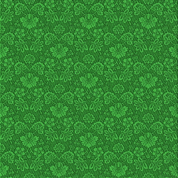 Ahgly Company Indoor Square Patterned Green Area Rugs, 7' Square