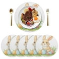 thumbnail image 5 of Ryvnso Bunny Easter Rabbit Round Plate Mats Dining Table Placemat Set of 4 for Holiday Decoration, 5 of 7