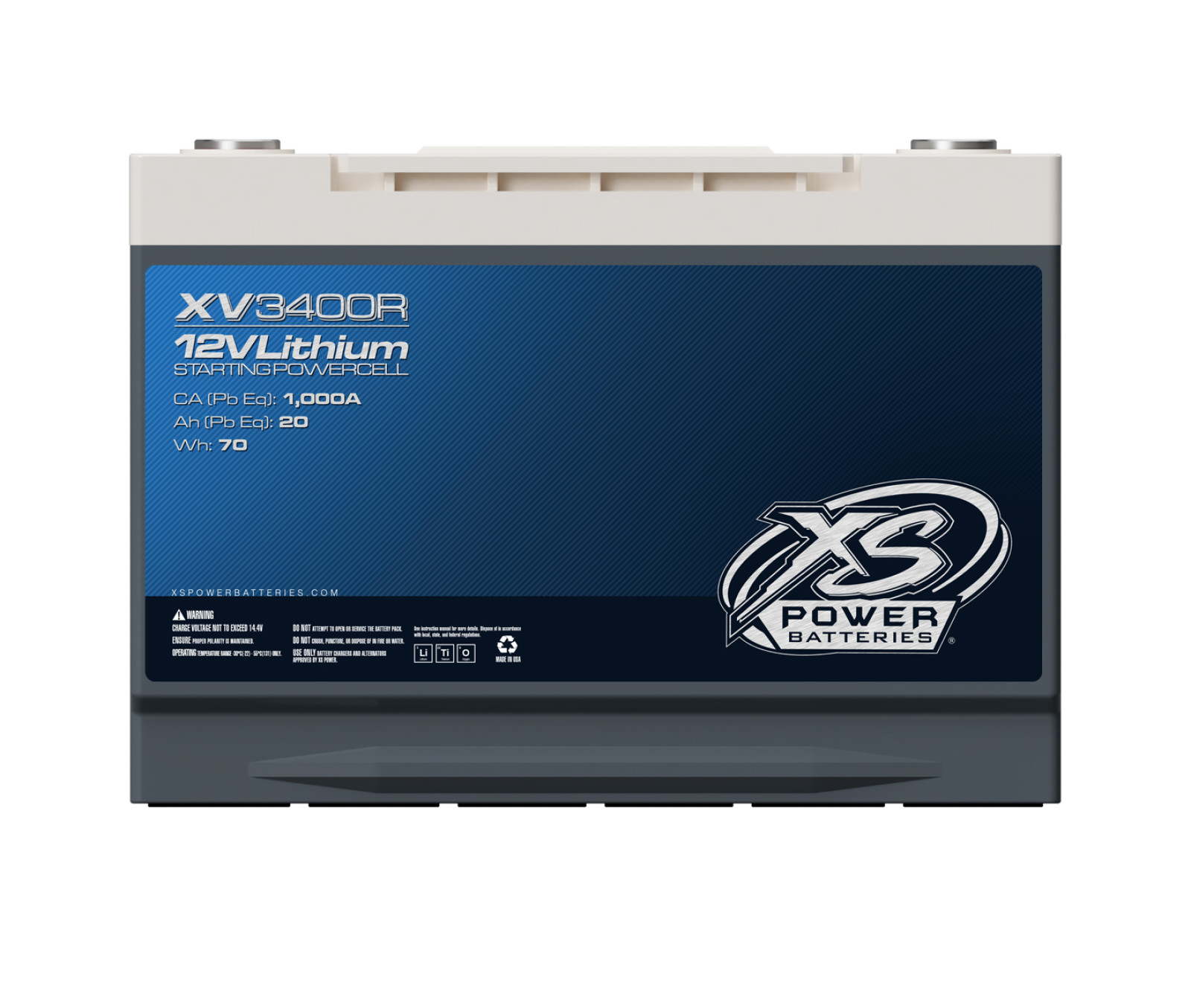 XS Power Batteries 12V Lithium Titanate XV Series Batteries M6 Terminal Bolts Included 1335