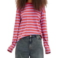 thumbnail image 1 of Gupgi Women's Striped Pullover Spring Loose Sweatshirt Casual Long Sleeve Crew Neck Tops, 1 of 5