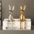 thumbnail image 7 of Dserhfy Sitting Rabbit Figurine Long Ears Bunny Resin Statue Sculpture Home Office Bookshelf Desktop Animal Decoration Ornament, 7 of 7