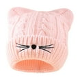 thumbnail image 4 of AWZXDE Kids Winter Hat With Cat Ears Cozy Knitted Hat For Boys Girls Outdoor Warm Comfortable Lined Cap For Baby Pink, 4 of 5
