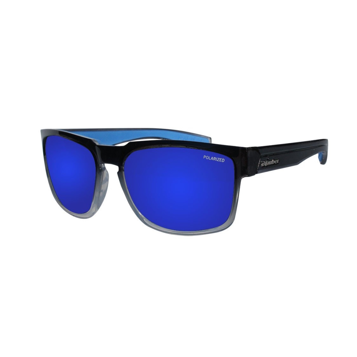 Bomber Floating Sunglasses Polarized Smart Bomb 2 Tone Smoke Frm / Blue Mirror Polarized Lens