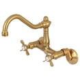 thumbnail image 1 of Kingston Brass KS3227BEX 6-Inch Adjustable Center Wall Mount Kitchen Faucet  Brushed Brass, 1 of 3