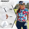 thumbnail image 5 of Garronmavis Women's Golf Short Sleeve Size S Zip Up Tennis Collared Athletic Shirts Athletic Casual Work Shirts Tops Womens Hawaiian Golf Shirt, Hawaiian Flowers, 5 of 7