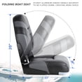 thumbnail image 3 of NORTHCAPTAIN Marine Low Back Folding Boat Seat,Stainless Steel Screws Included,Charcoal/Black, 2 Seats, 3 of 6