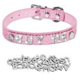 thumbnail image 2 of Skksst Bling Sequins Rhinestone Personalized Pet Collar Dog Cat PU Leather Collar DIY Accessories, 2 of 5