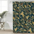 thumbnail image 5 of Paisley Shower Curtain, 60" x 72", Yellow Flowers Retro Abstract Floral Waterproof Bathroom Curtain Washable Shower Curtain Set with 12 Hooks, 5 of 6
