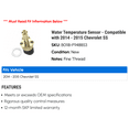 thumbnail image 2 of Water Temperature Sensor - Compatible with 2014 - 2015 Chevy SS, 2 of 2