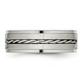 thumbnail image 3 of Chisel Stainless Steel Brushed and Polished Twisted 7mm Band, 3 of 7