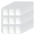 thumbnail image 1 of Pockets Double-Sided Trading Card Pages Sleeves 9-Pocket Clear Plastic Game Card Protectors for Fit 3 Ring Binder, 1 of 8