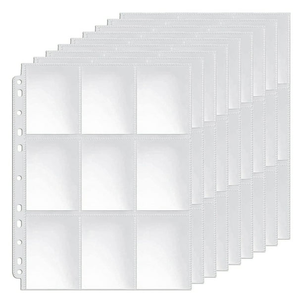 Pockets DoubleSided Trading Card Pages Sleeves 9Pocket Clear Plastic