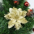 thumbnail image 4 of Flores artificiales de 5 piezas con purpurina, adornos de árbol de Navidad para el hogar, boda, Día de San Valentín, 4 of 4