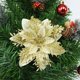thumbnail image 1 of Flores artificiales con purpurina para decoración de árbol de Navidad, adornos navideños para el hogar, boda, fiesta de Navidad, 5 unidades por lote, 1 of 4