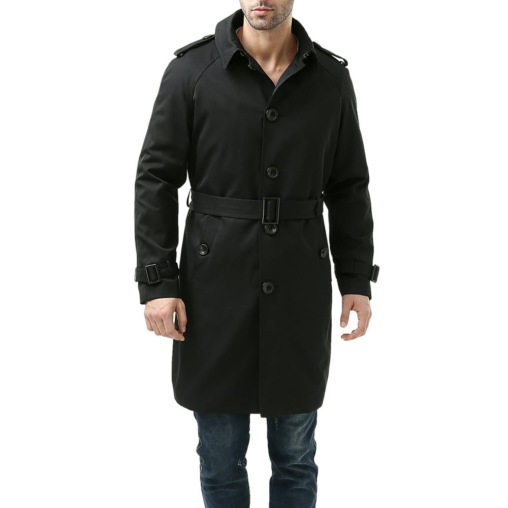 BGSD - BGSD Waterproof Traditional Single Breasted Trench Coat for Men ...