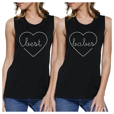 Best Babes Black Best Friend Matching Muscle Tops Unique Gift