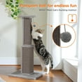 thumbnail image 5 of Large Cat Scratching Post 32” Tall Scratching Post for Indoor Cats Adults Ultimate Scratch Post with Woven Sisal, Large Base and Removable Dangling Ball- Grey, 5 of 5
