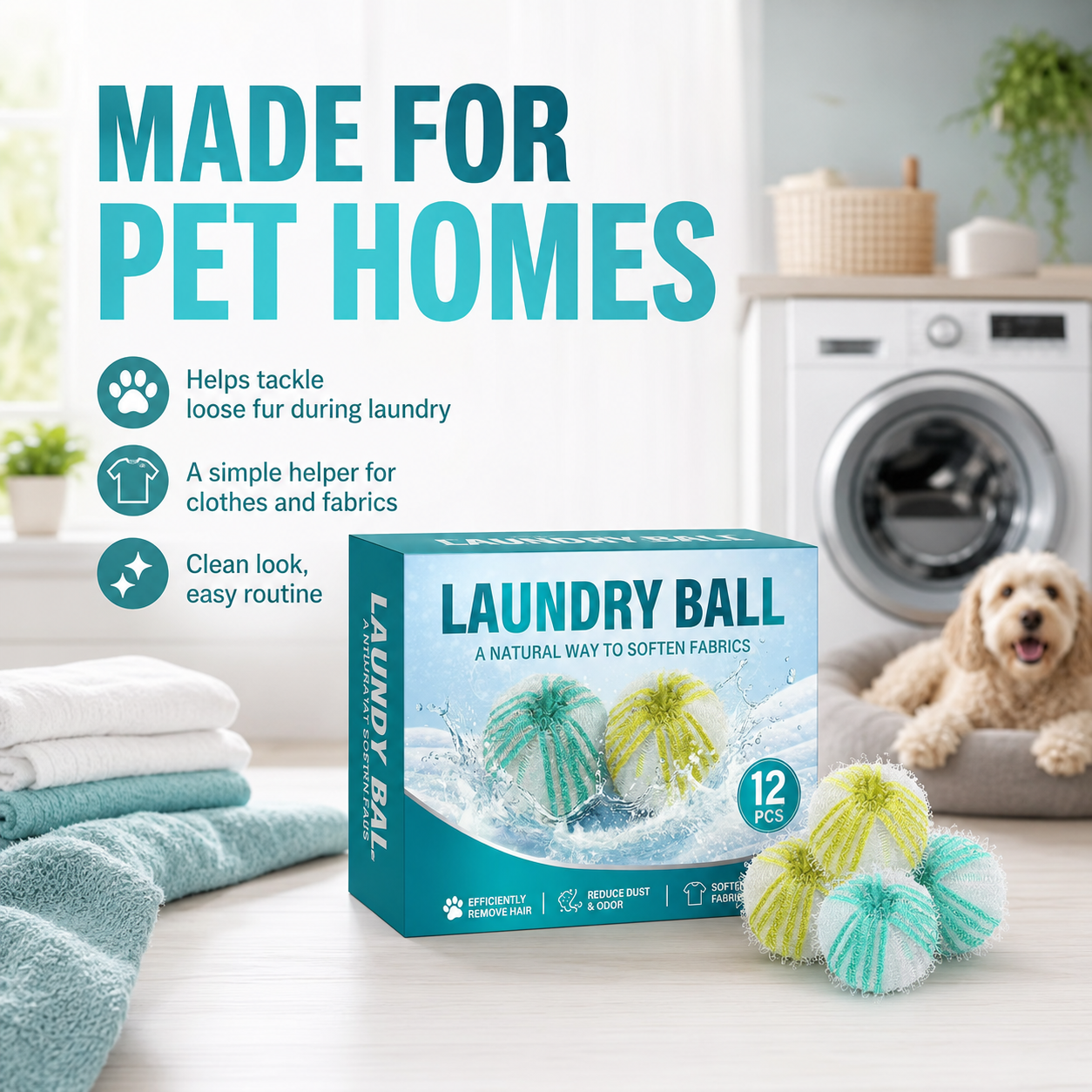 Hackerdom Pet Hair Remover Laundry Balls 12-Pack photo 6