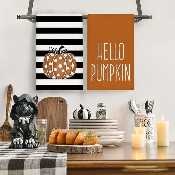 Xihbxyly Toalla de Halloween con Diseño de Fantasmas, Estampado de Calabaza Espeluznante, Suave y Absorbente, Multiusos para El Hogar, Decoración Festiva para Baño o Cocina, Regalo Ideal para Hallowe