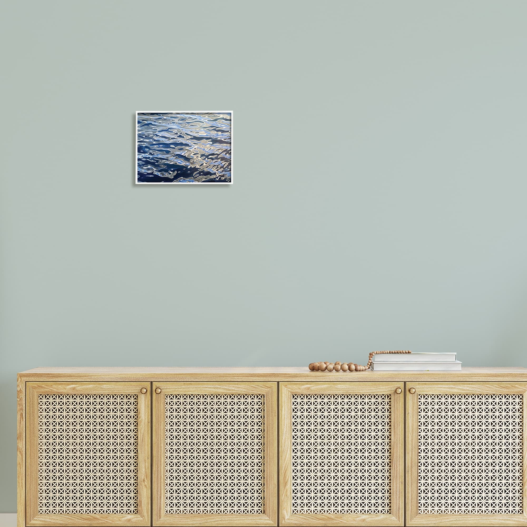 Stupell Industries Abstract Ocean Water Ripples Catching Sunlight Graphic Art White Framed Art Print Wall Art, Design by Alan Weston