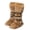Natural raccoon color, variant on Knee High Boots for Women Faux Fur Lined Buckle Decor Flat Heel Winter Warm Boots