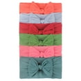 thumbnail image 2 of Splozh Preemie Bows for Baby Girls Soft Cute Baby Toddler Girls Turban Bow Headband 6 Pack,C,One Size, 2 of 4